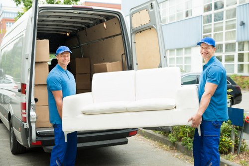 Packing materials and moving boxes prepared for a home move in Addiscombe
