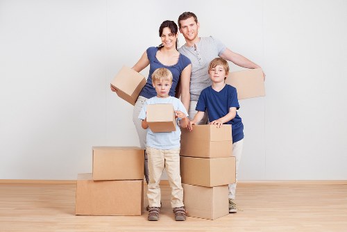Household items being unloaded into a new home during an Addiscombe move