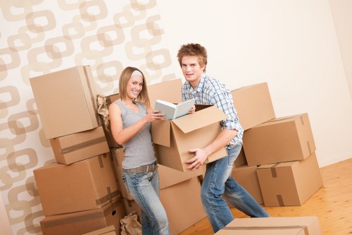Local packing team organising belongings for a property move in Addiscombe